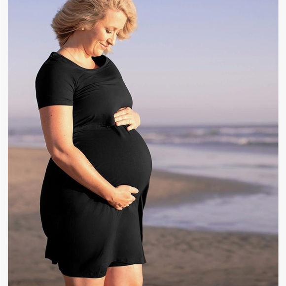 Kindred Bravely Eleanora Bamboo Maternity & Nursing Dress -Black - Picture 6 of 10